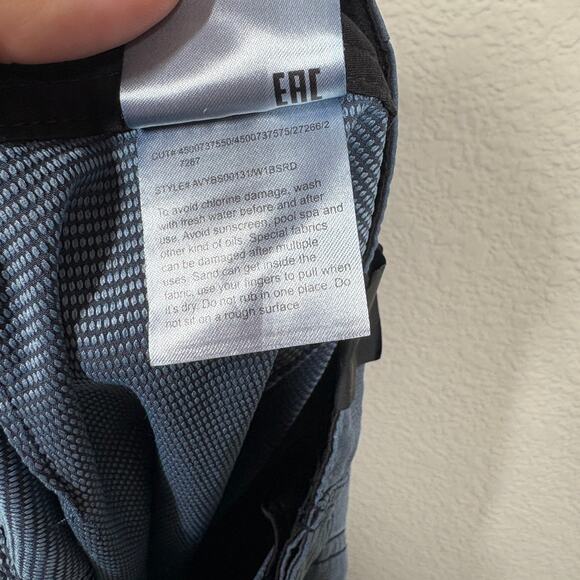 RVCA Mens Size 28 VA Pigment Trunk Board Shorts Navy Tie Front Stretch - Picture 11 of 12